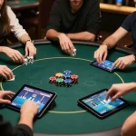 Players strategizing during an online poker game at Jun88 casino, showcasing the excitement and adrenaline of virtual betting.