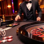 Exciting KU88 casino scene showcasing a vibrant roulette wheel and high-quality poker chips.