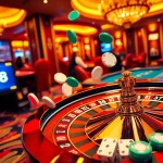 Exciting gambling scene showcasing RR88 with poker chips, roulette wheel, and vibrant casino atmosphere.