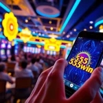 Experience the excitement of 555win with an engaging online slot scene filled with digital coins and winning animations.