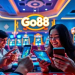 Exciting online gaming experience at Go88 featuring players enjoying card games.