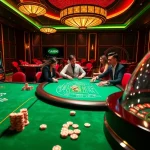 Experience thrilling gameplay at GA888 casino with players at a vibrant blackjack table.