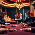 Experience high-stakes poker action at https://9betb.com/ with vibrant casino lights and elegant decor.
