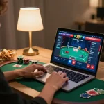 79KING players enjoying a dynamic online poker game from a comfortable home setup