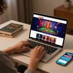 Player enjoying LUCKY88 on laptop with engaging online casino experience.