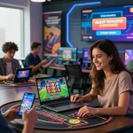 Engaged players enjoying exciting games on O8 delivery's vibrant online platform for an immersive gambling experience.