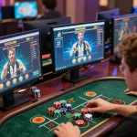 Engaged player strategizing on XOCDIA88 online casino platform with multiple game interfaces displayed.