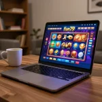 Engaging fun79 online casino gaming setup with colorful graphics and cozy atmosphere
