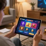 Engaging gameplay at Trang chủ s8 with vibrant gaming options on a tablet.