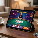 VA88 tablet gaming experience showcasing live dealer interaction in a cozy home setting