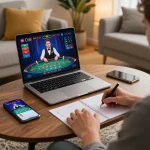Engaging in live dealer blackjack online at ga888n in a cozy home setting.