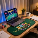 Engaging online gaming experience at home with keonhacai on display, perfect for strategic betting.