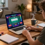 Engaging online gaming experience at red88de featuring vibrant poker table interface and strategic betting setup