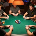 Players enjoy an exciting poker night at KO66, strategizing bets and sharing moments.