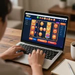 Engaging with 11 bet xổ số while playing online casino games in a cozy home setting