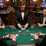 Experience exciting blackjack strategy at cm88betjuara with dealers and focused players in a luxurious casino.