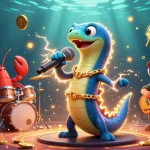 Zbet showcases an electrifying underwater casino performance with an eel DJ, lobster drummer, and seahorse guitarist.