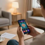 Alo8 Center mobile gaming setup with player engaging in roulette on smartphone, showcasing responsible gambling.
