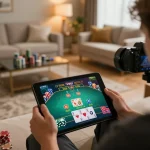 Engaging gameplay on go99 tablet showcasing responsible gaming in a cozy home atmosphere.