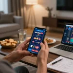 xocdia88 app interface displayed on smartphone during a lively home gaming session with snacks.