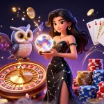 Experience exciting gambling with Nhà cái 86bet, featuring stunning visuals of casino elements and characters.