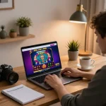 Engaging gameplay on hubet casino site with player focused on strategic online gambling