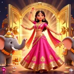 KONG88 offers an exciting casino atmosphere with gems, gold, and vibrant characters dancing.