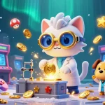 Engage with TX88's casino experience featuring a mad scientist cat amidst a vibrant gaming lab.