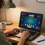 Engaging online poker game on uu88 platform highlighting strategic gameplay and cozy home atmosphere.
