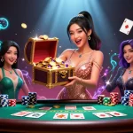 Experience the thrill of RED88 with a stunning treasure chest and poker elements, showcasing high-stakes excitement.