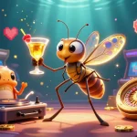 Experience GG88's vibrant casino adventure with a cartoon mosquito mascot and lively gaming elements.