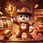 Experience thrilling moments at s8 with a cat archaeologist discovering treasures in a dynamic casino scene.