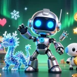 Experience thrilling gaming with five88ca, featuring a cyberpunk robot and a holographic dragon.