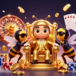 Cascade of fortune at uk88it with vibrant 3D characters in a dynamic casino setting.