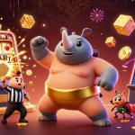 Experience thrilling gameplay at HARGATOTO with an illustrated banner showcasing the excitement of online slots.