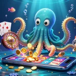 Hitclub01 thrills with a kraken and diving cat, unveiling exciting slot games and treasures.