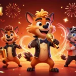 Engage with no hu slots in a vibrant casino scene featuring hyenas in action.