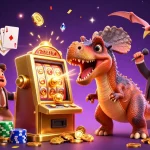Experience the thrill of sunwin3 as pachycephalosaurus hits the jackpot with flying coins.