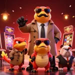Experience the excitement of สล็à¸à¸•เว็บตรง with raptors in disguise entering a casino VIP lounge.